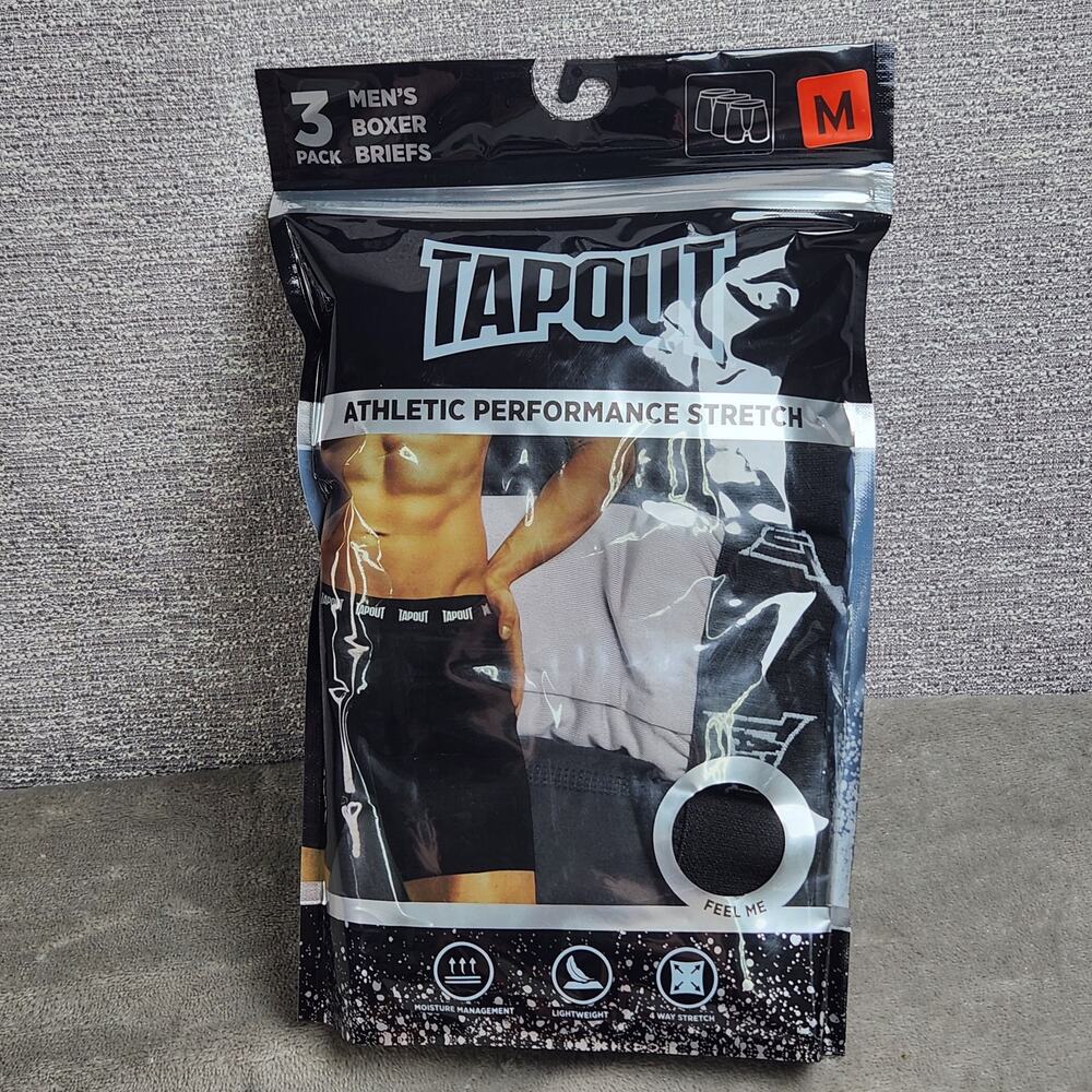 Tapout Athletic Performance Stretch Mens 3 Pack Boxer Briefs Size Medium